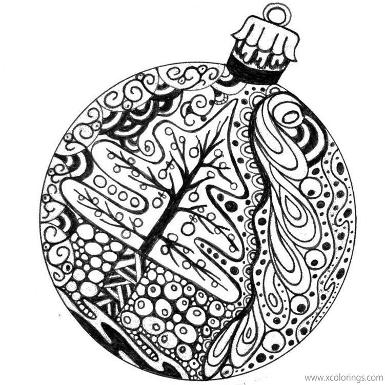 Free Adult Christmas Ornament Coloring Pages printable