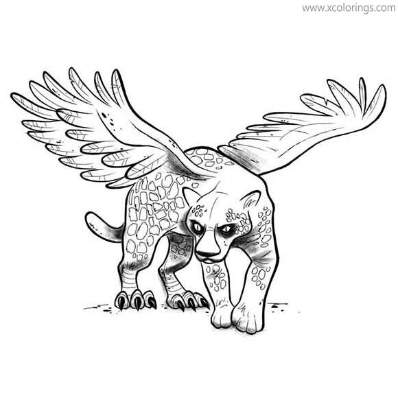 Free Alebrije Coloring Pages Panther with Wings printable