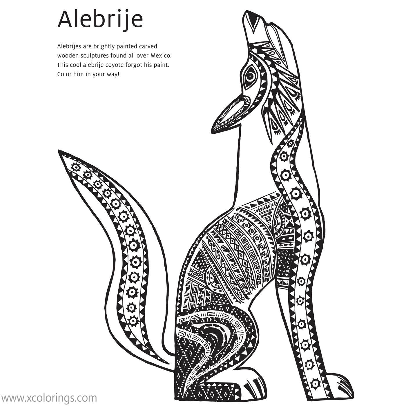 Free Alebrije Coloring Pages Wolf printable