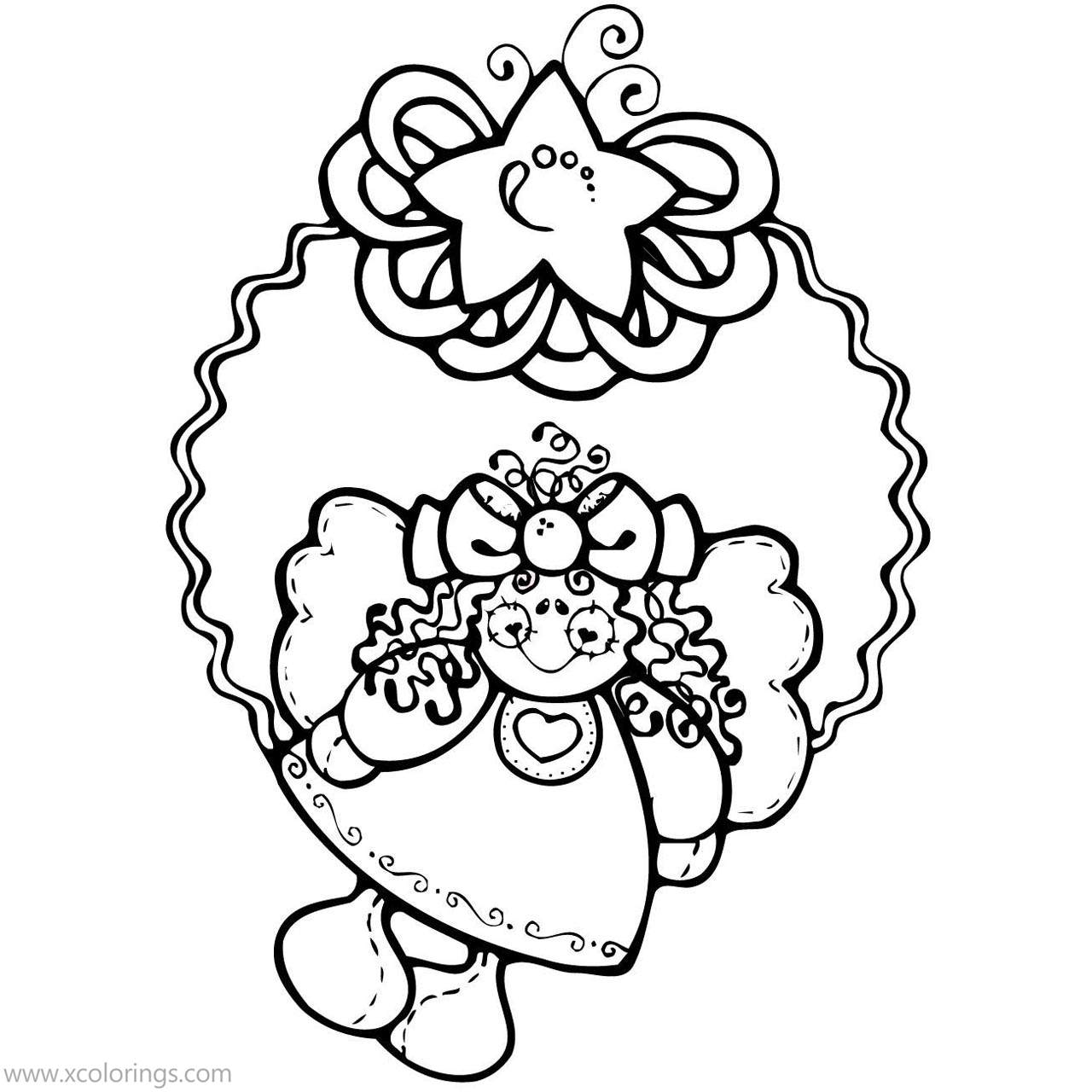 Free Angel Christmas Wreath Coloring Pages printable