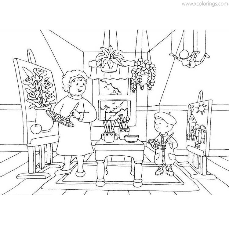 Free Artist Caillou Coloring Pages printable