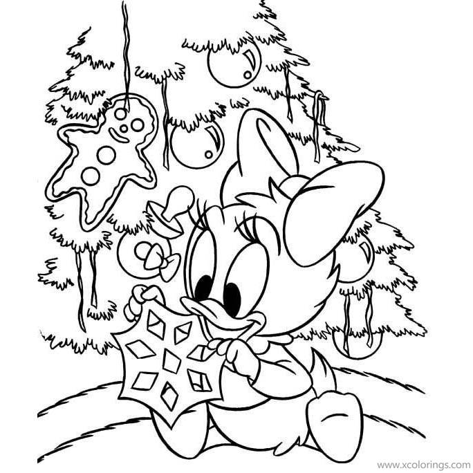 Free Baby Daisy Duck Christmas Coloring Pages printable