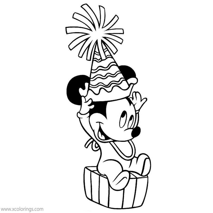 Free Baby Mickey Mouse of Christmas Coloring Pages printable