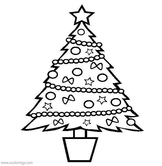 Free Beautiful Christmas Tree Coloring Pages printable