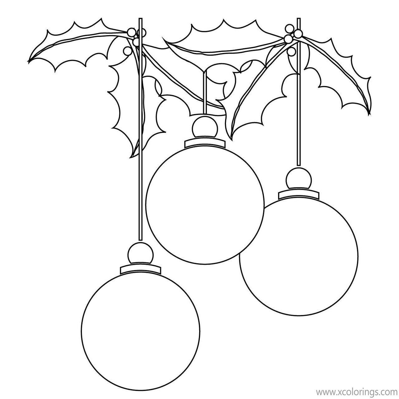Free Blank Christmas Ornaments Coloring Pages for Kids printable