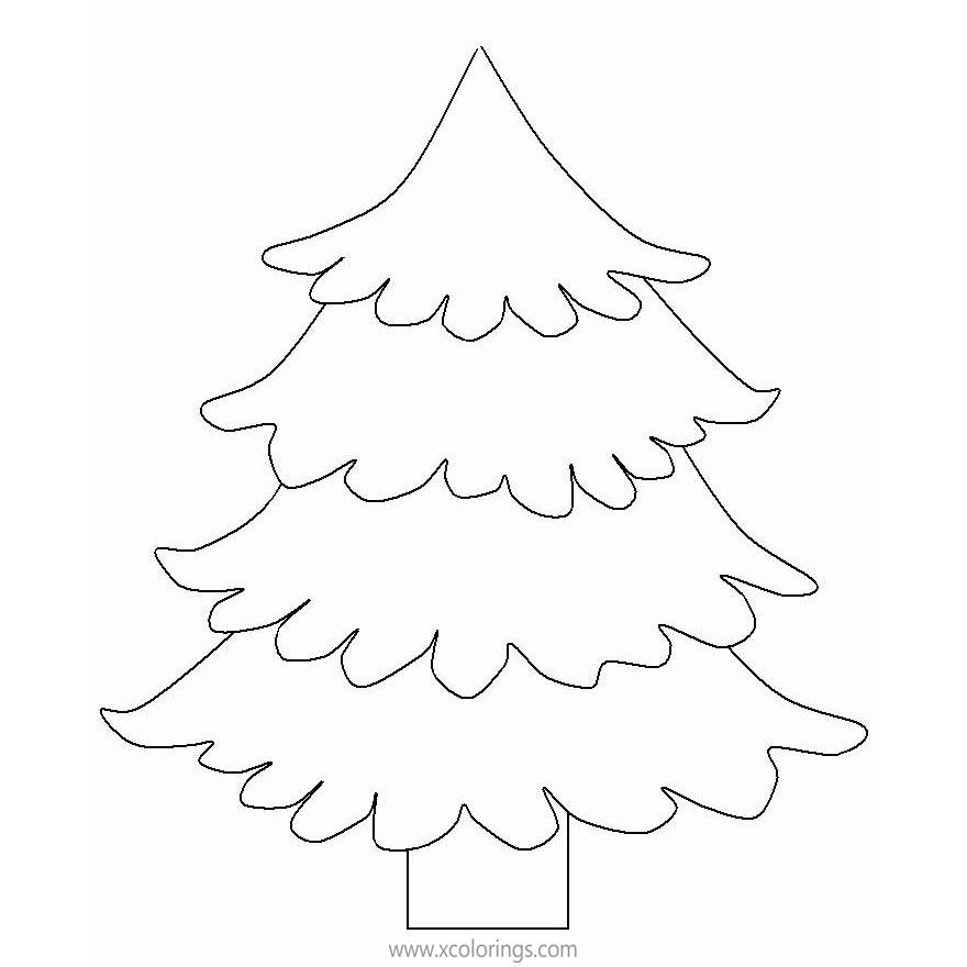 Free Blank Christmas Tree Coloring Pages Template printable