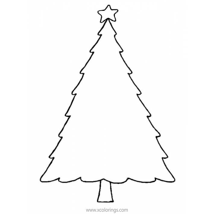 Free Blank Christmas Tree Template Coloring Pages printable