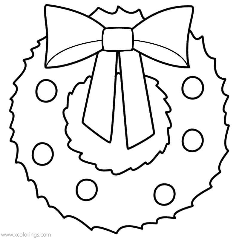 Free Blank Christmas Wreath Coloring Pages printable
