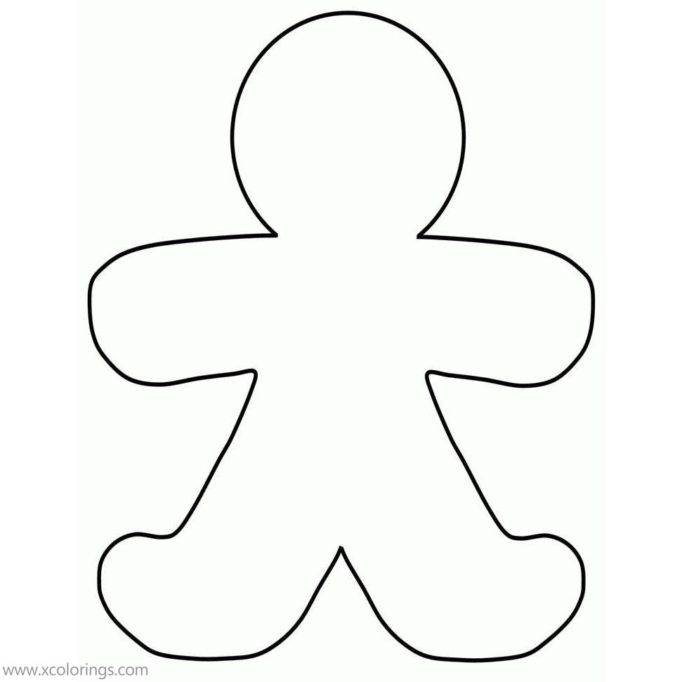 Free Blank Gingerbread Man Template Coloring Pages printable