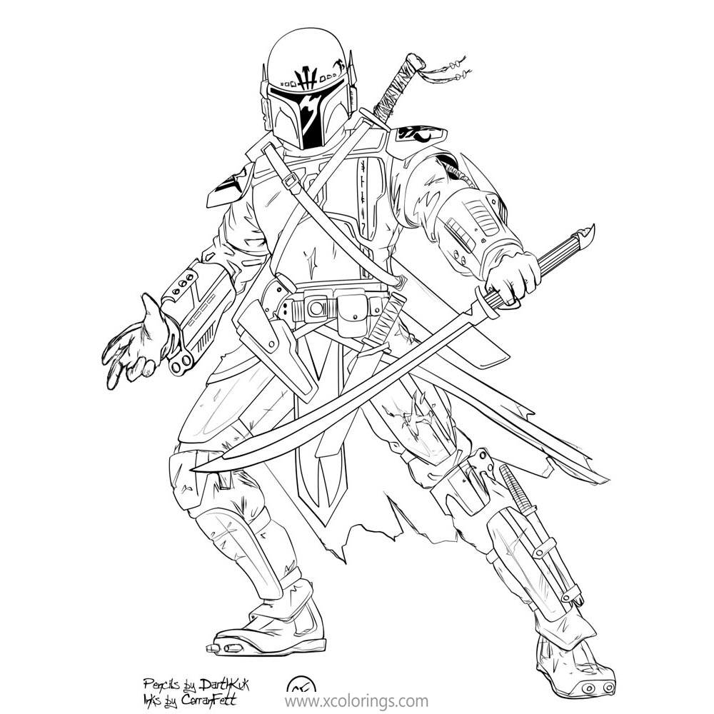 Free Boba Bett with Sword Coloring Pages printable