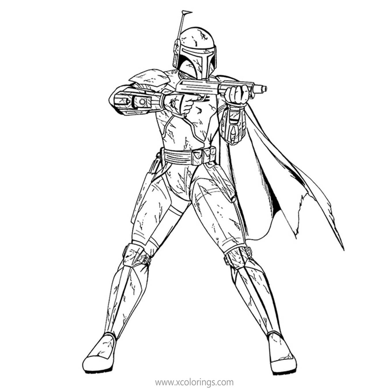 Free Boba Fett from Mandalorian Coloring Pages printable