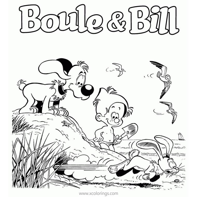 Free Boule & Bill Coloring Pages A Running Bunny printable