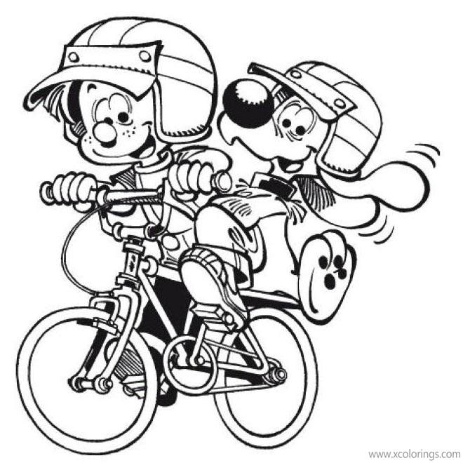 Free Boule & Bill Coloring Pages Boule Riding Bike printable
