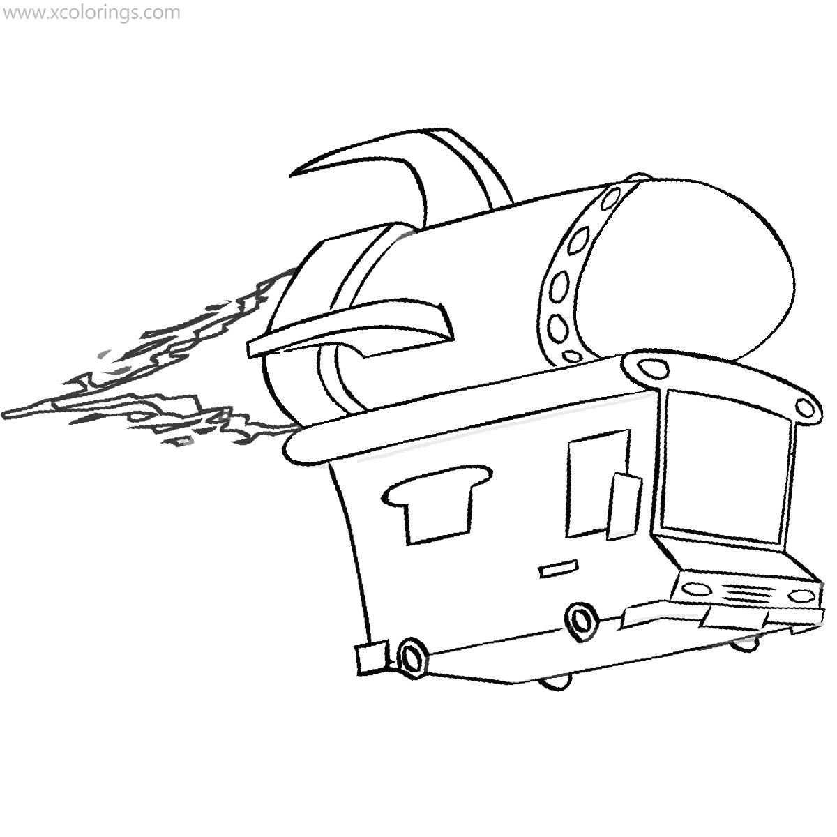 Free Breadwinners Coloring Pages Van with Rocket printable
