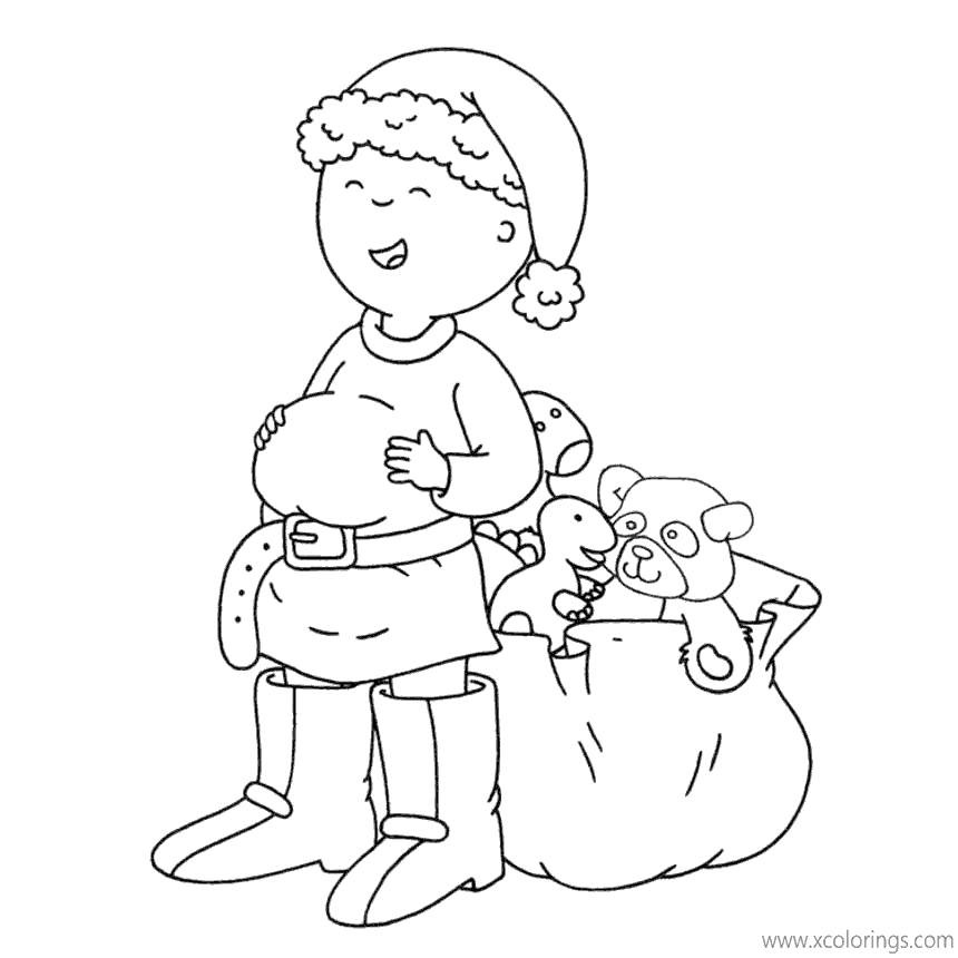 Free Caillou Christmas Coloring Pages printable