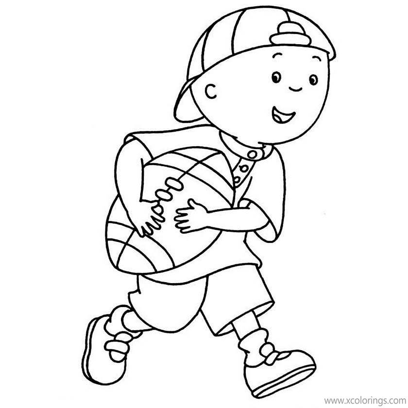 Free Caillou Coloring Pages Football printable