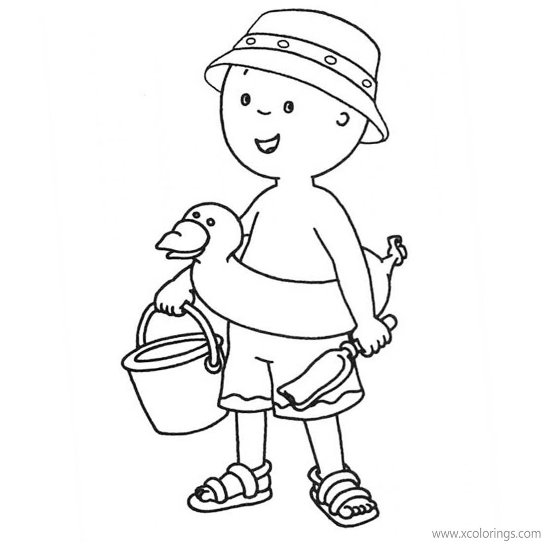 Free Caillou Coloring Pages Go to Play Sand printable