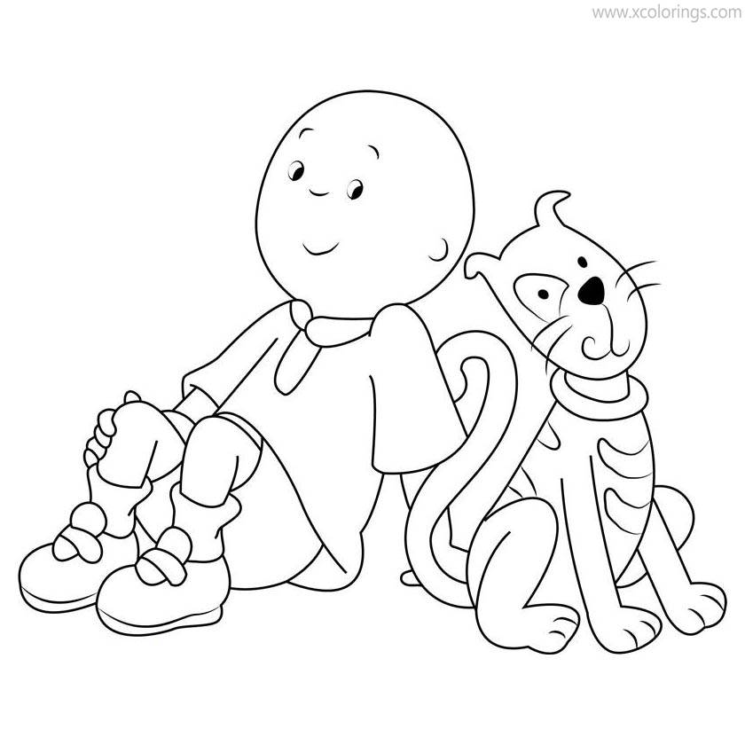 Caillou Coloring Pages Pet Gilbert - XColorings.com