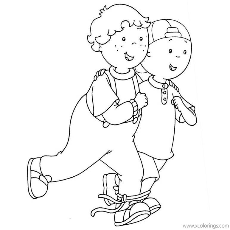Free Caillou Coloring Pages Play with Leo printable