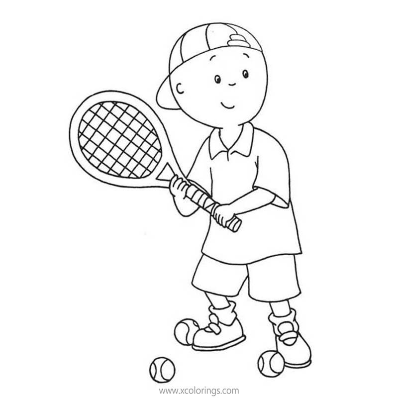 Free Caillou Coloring Pages Tennis printable