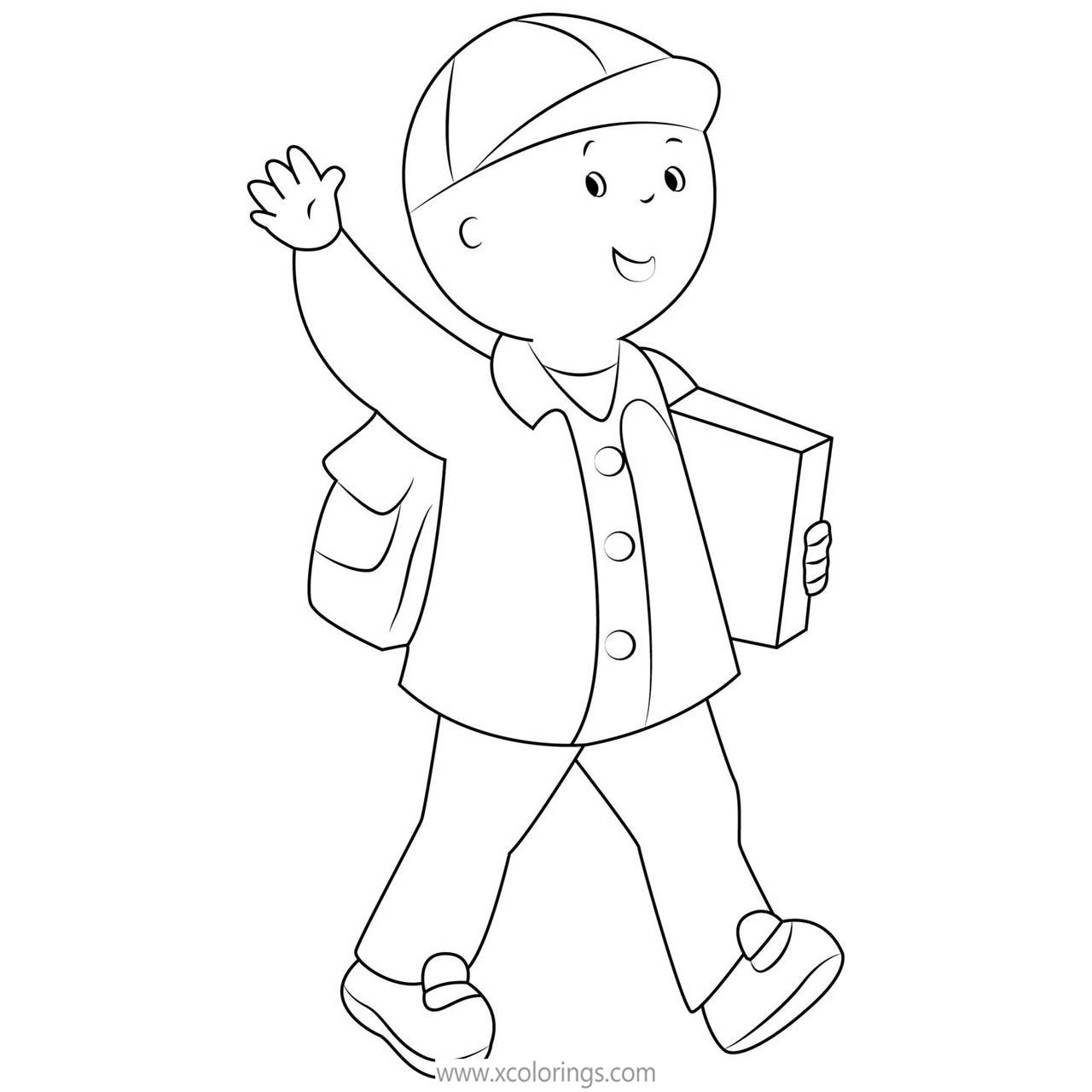 Free Caillou Went to School Coloring Pages printable