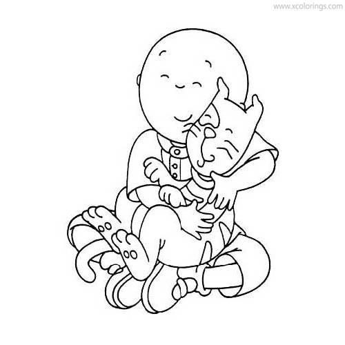 Free Caillou and Cat Gilbert Coloring Pages printable