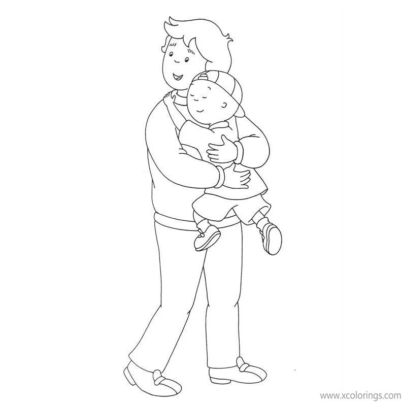 Free Caillou and Daddy Coloring Pages printable