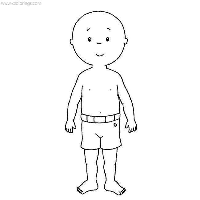 Free Caillou in Shorts Coloring Pages printable