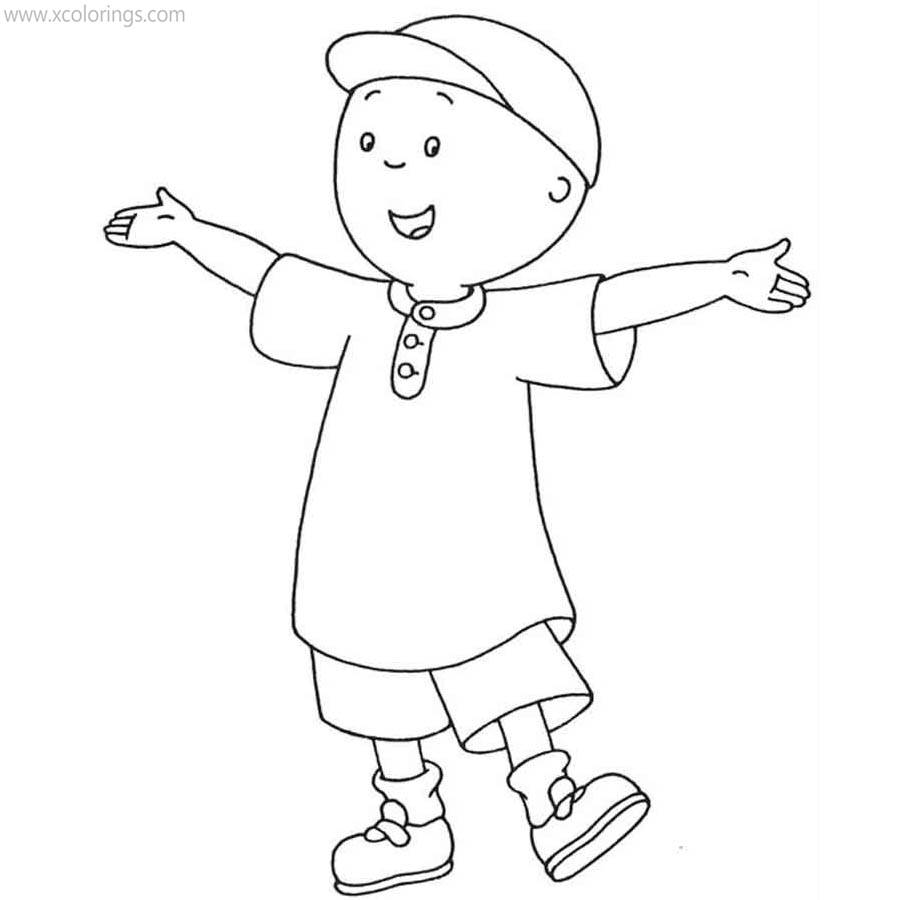 Free Caillou is Dancing Coloring Pages printable