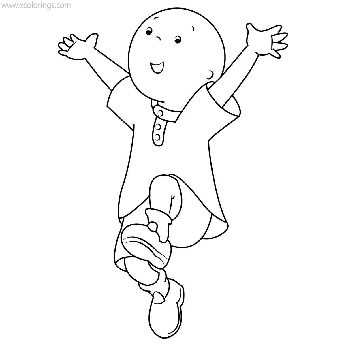 Free Caillou is Jumping Coloring Pages printable