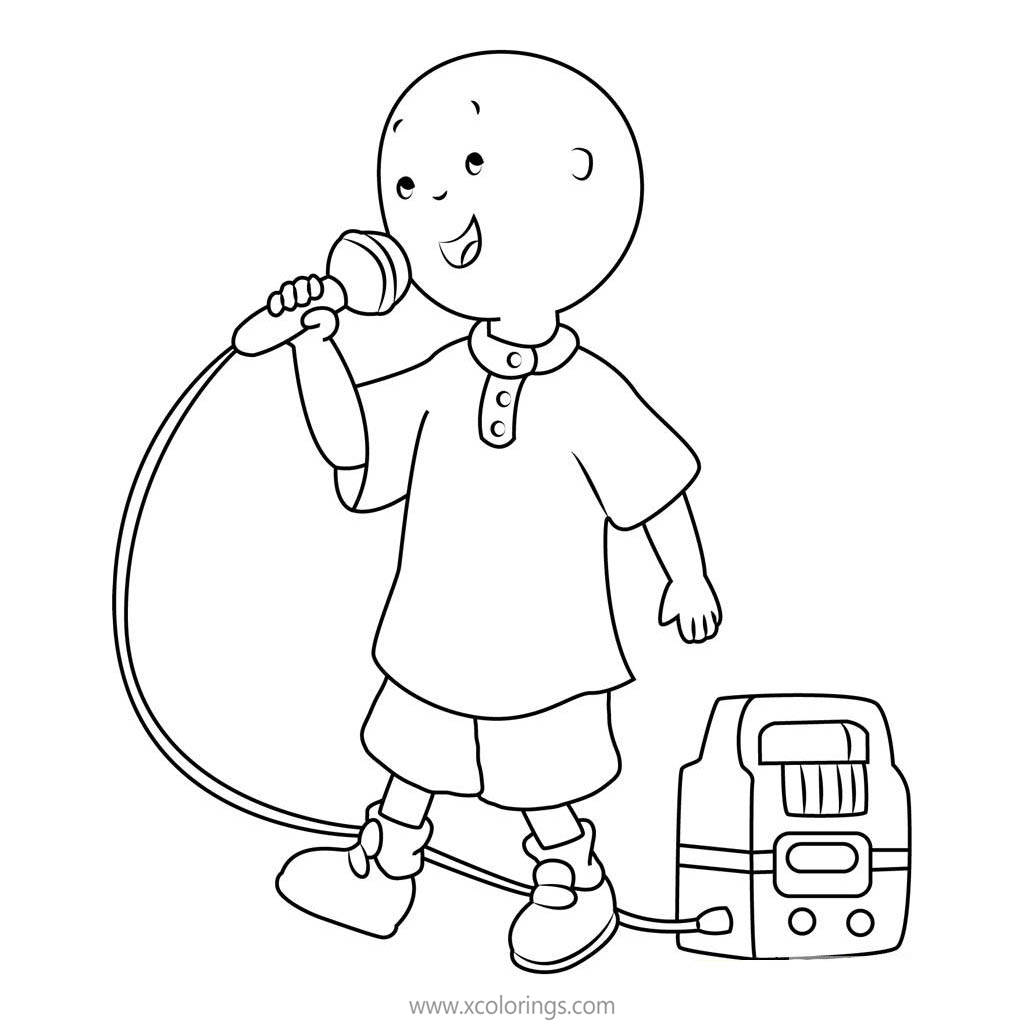 Free Caillou is Singing Coloring Pages printable