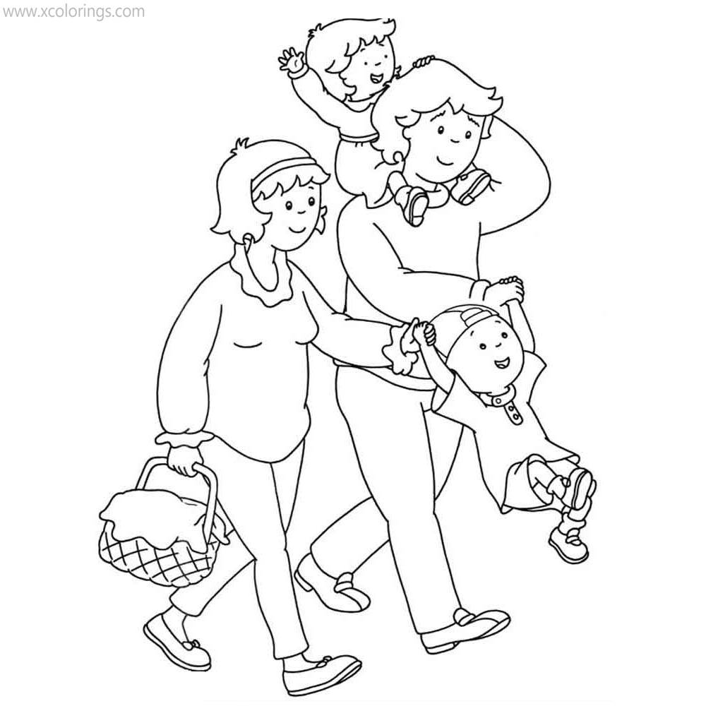 Free Caillou's Family Coloring Pages printable