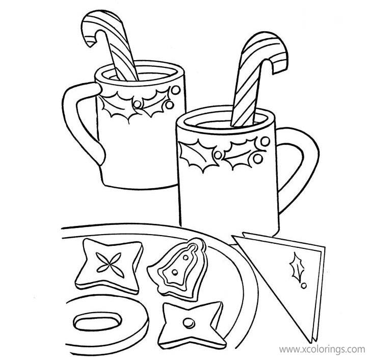 Free Candy Cane Coloring Pages Christmas Food printable