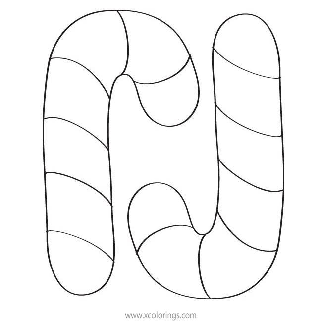 Free Candy Cane Coloring Pages Craft Template printable