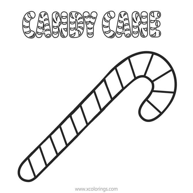 Free Candy Cane Coloring Pages with Letters printable