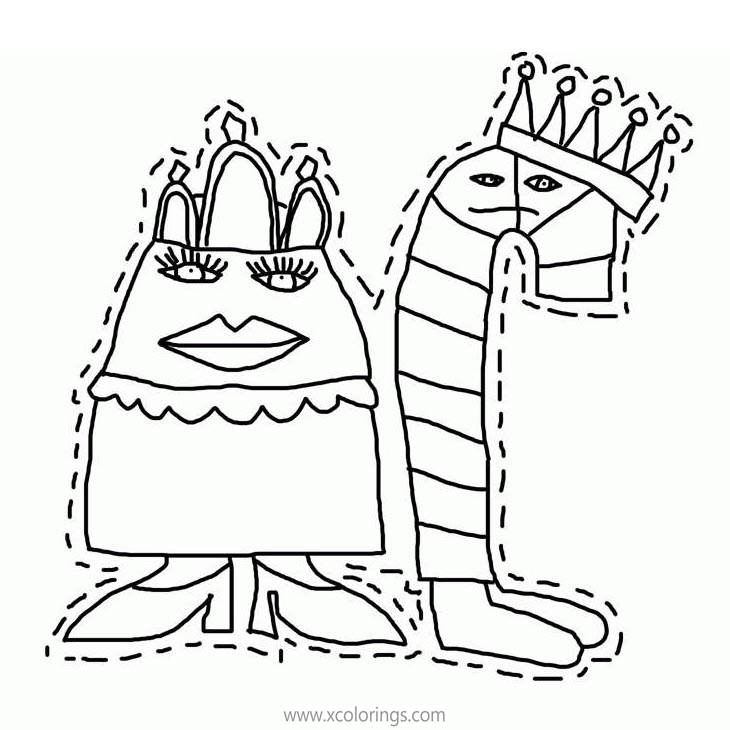 Free Candy Cane King and Queen Coloring Pages printable
