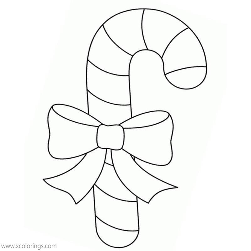 Free Candy Cane Lineart Coloring Pages printable