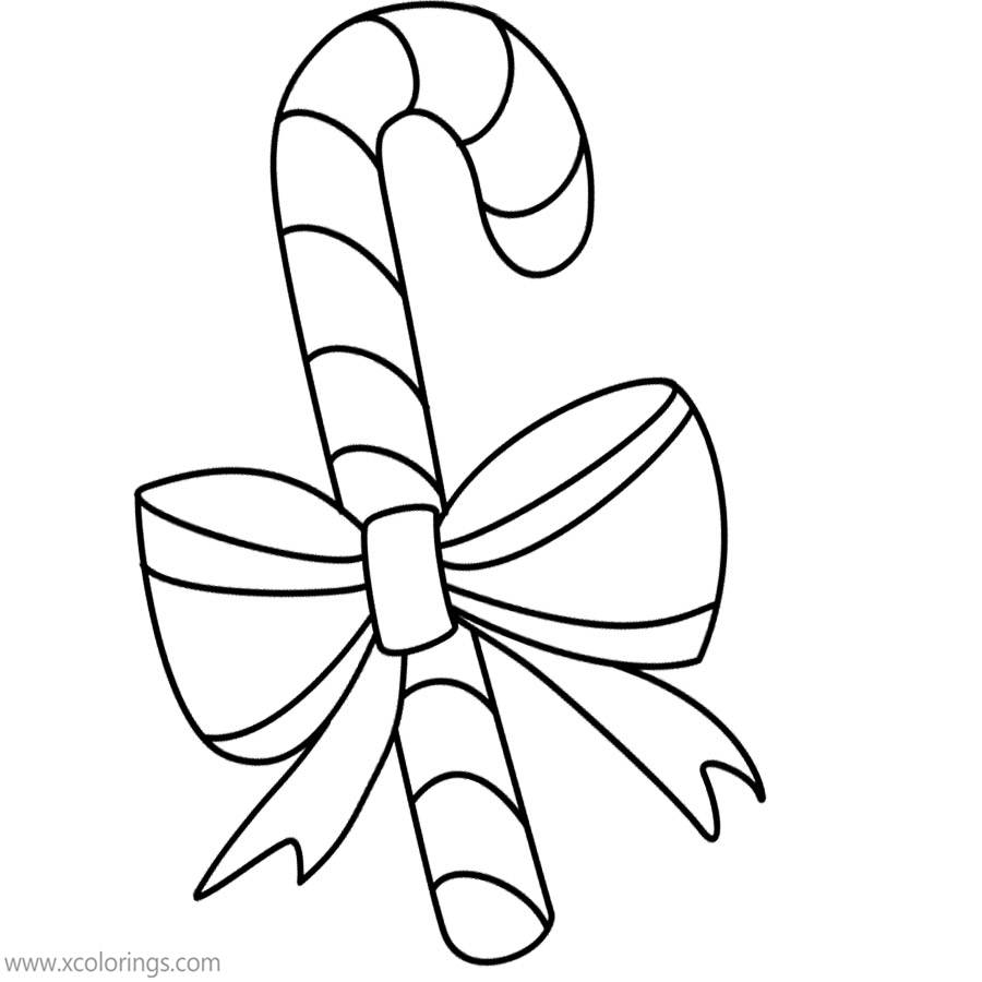 Free Candy Cane Outline Coloring Pages printable
