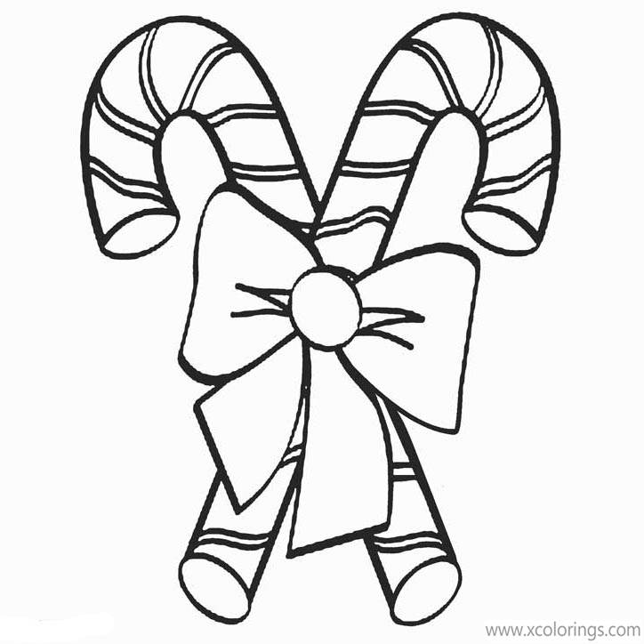 Free Candy Cane for Christmas Coloring Sheets printable