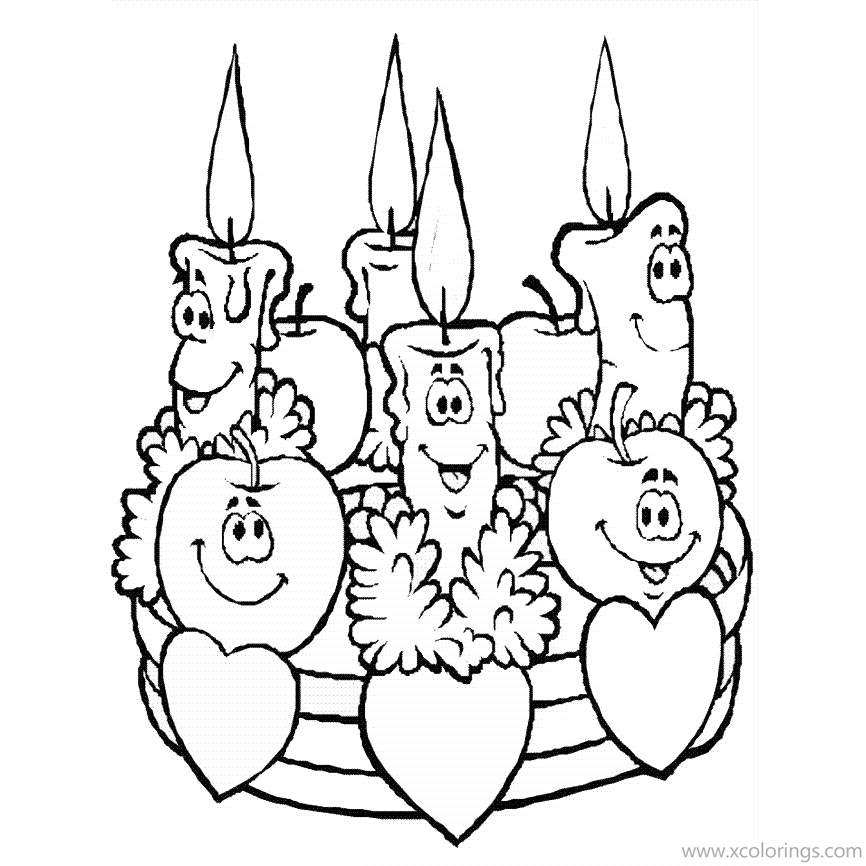 Free Cartoon Christmas Wreath Coloring Pages printable