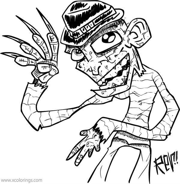 Free Cartoon Freddy Krueger Coloring Pages printable