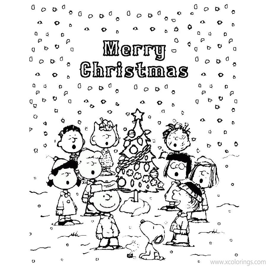 Free Charlie Brown Christmas  Characters Coloring Pages printable