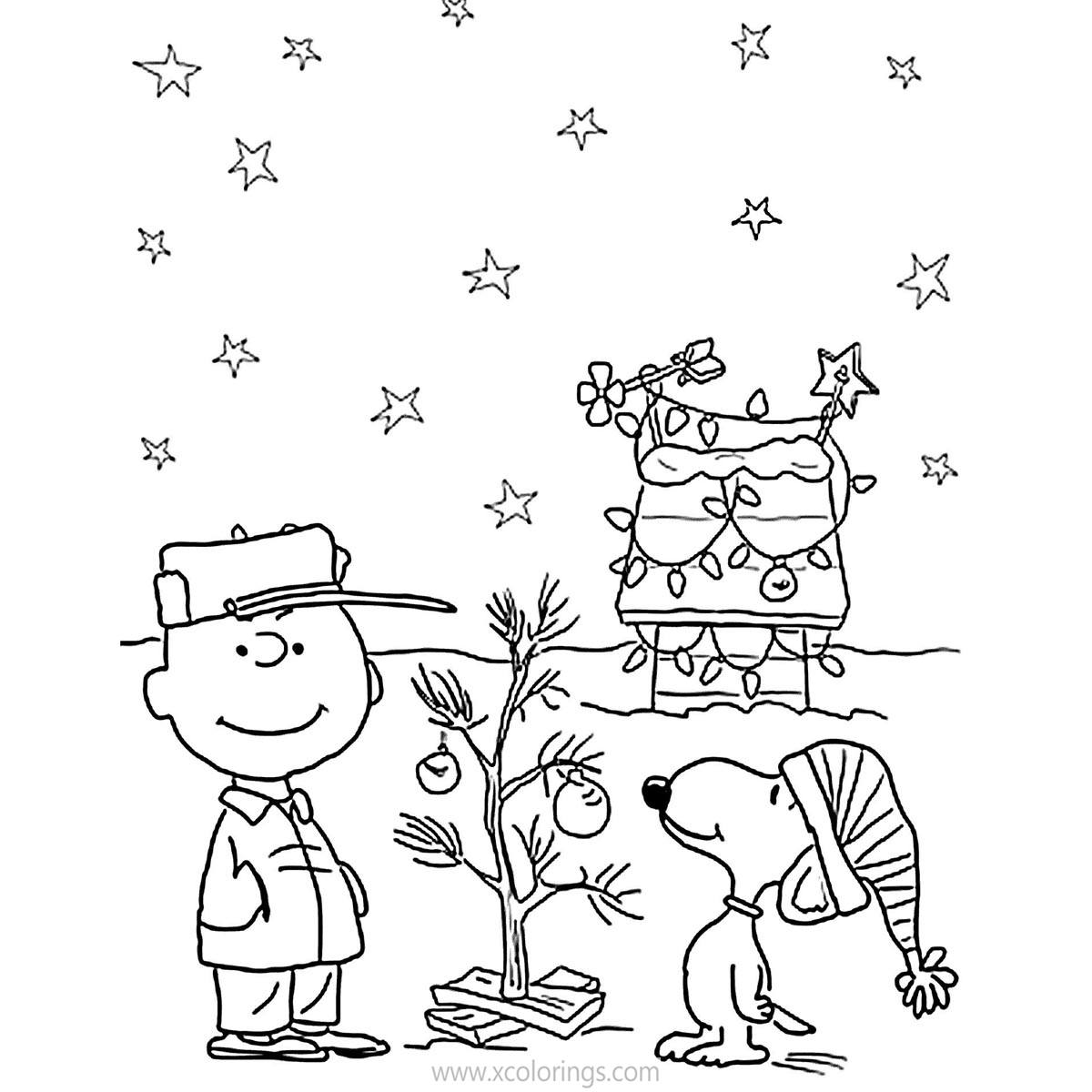 Free Charlie Brown Christmas Coloring Pages A Small Christmas Tree printable