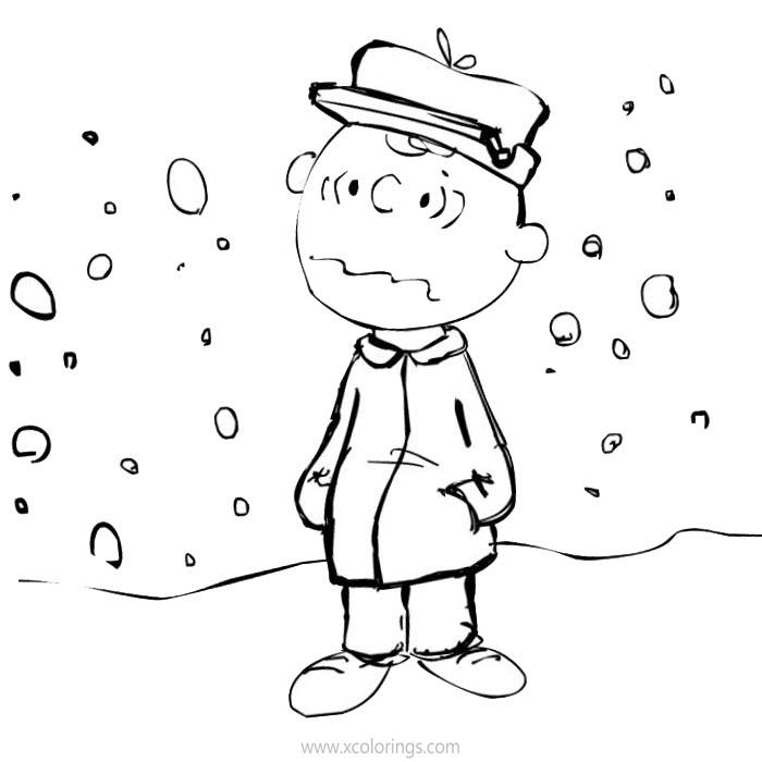 Free Charlie Brown Christmas Coloring Pages Freezing Charlie printable