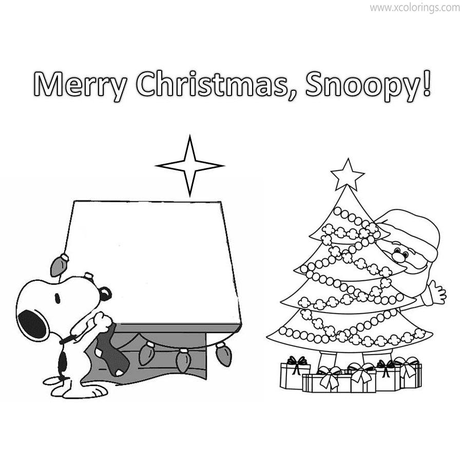 Free Charlie Brown Christmas Coloring Pages Merry Christmas Snoopy printable
