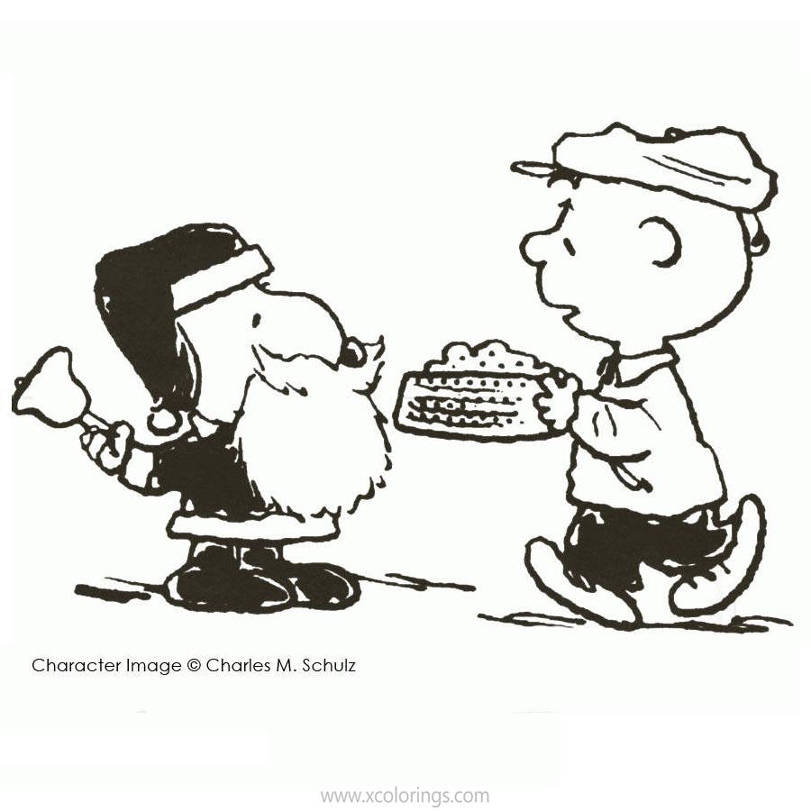 Free Charlie Brown Christmas Coloring Pages Santa Claus printable