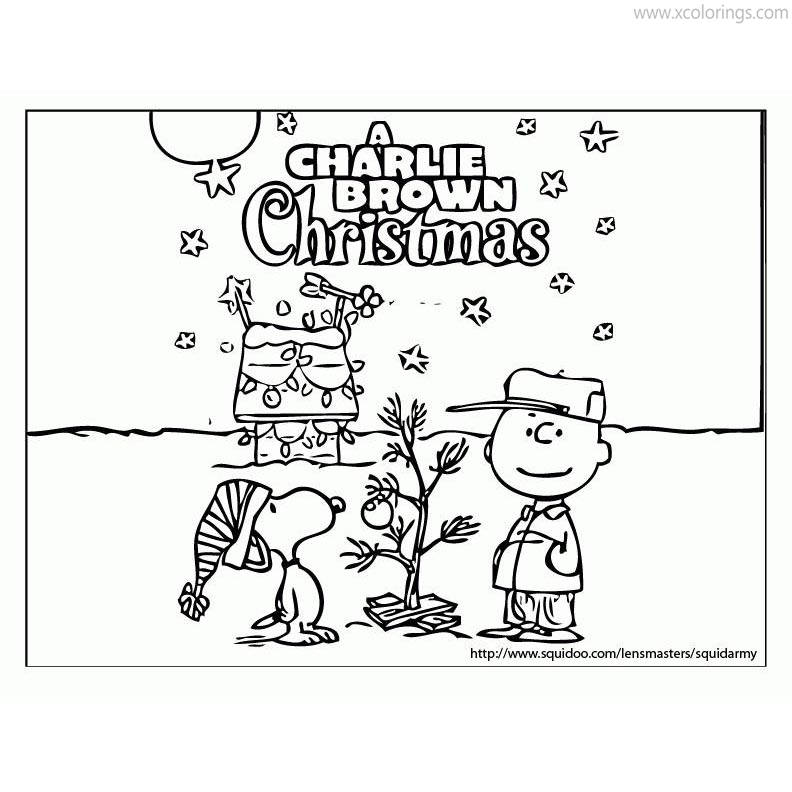 Free Charlie Brown Christmas Coloring Pages with Logo printable