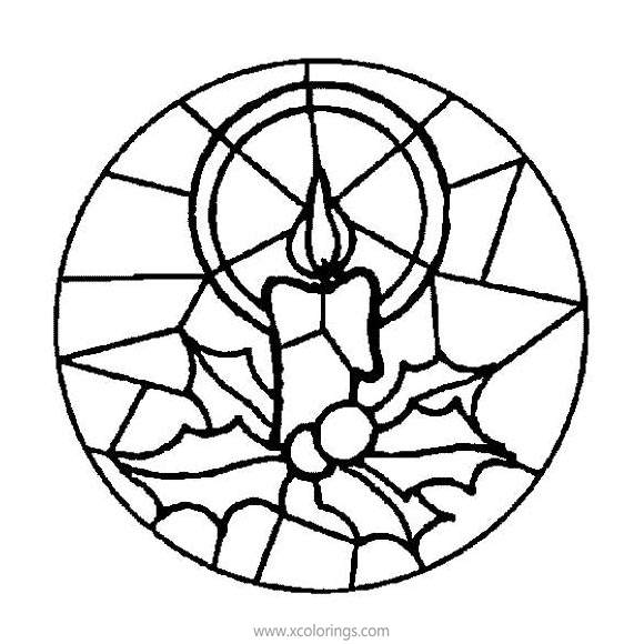 Free Christmas Candle Ornament Coloring Pages printable