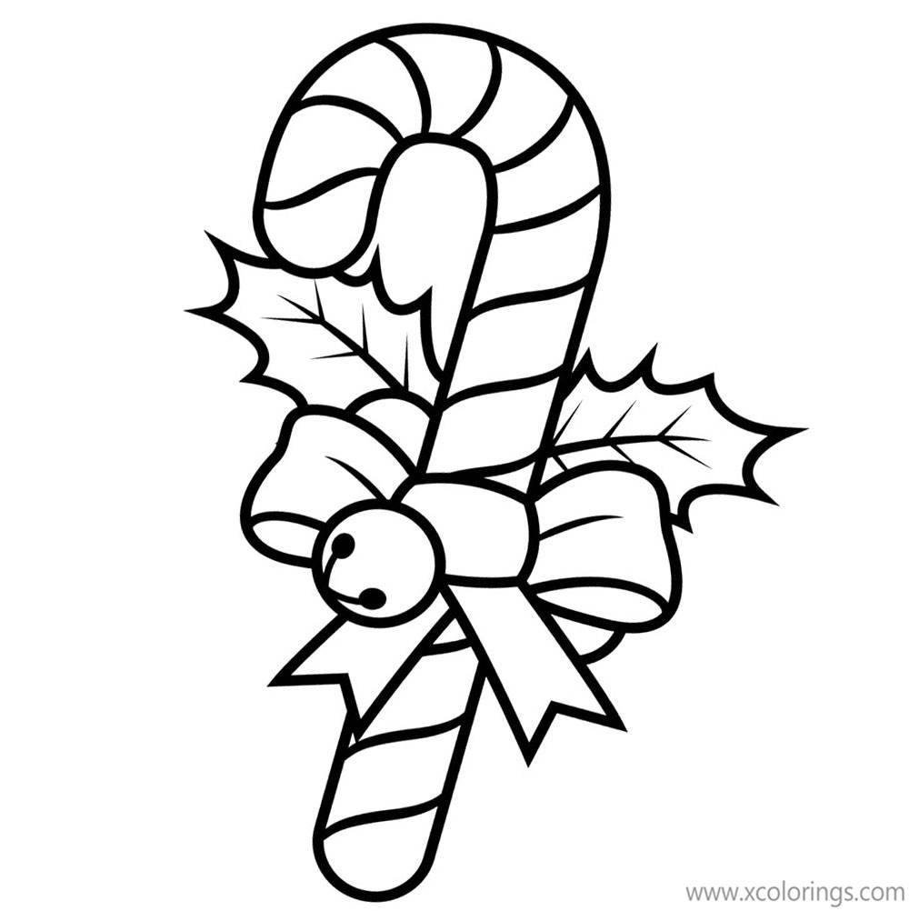 Free Christmas Candy Cane Coloring Sheets printable