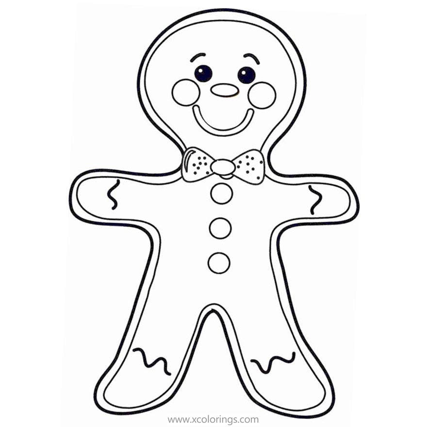 Free Christmas Gingerbread Man Coloring Pages printable